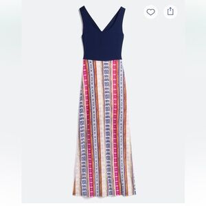 NWT Navy and Multicolor Maxi Dress